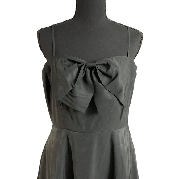 A New Day Womens Black Maxi Cocktail Dress w/ Bow Accent & Side Pockets Size 6 - Picture 8 of 13